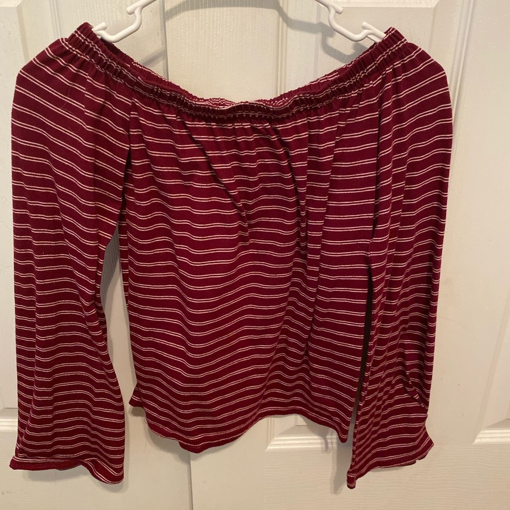Off the shoulder bell sleeve top